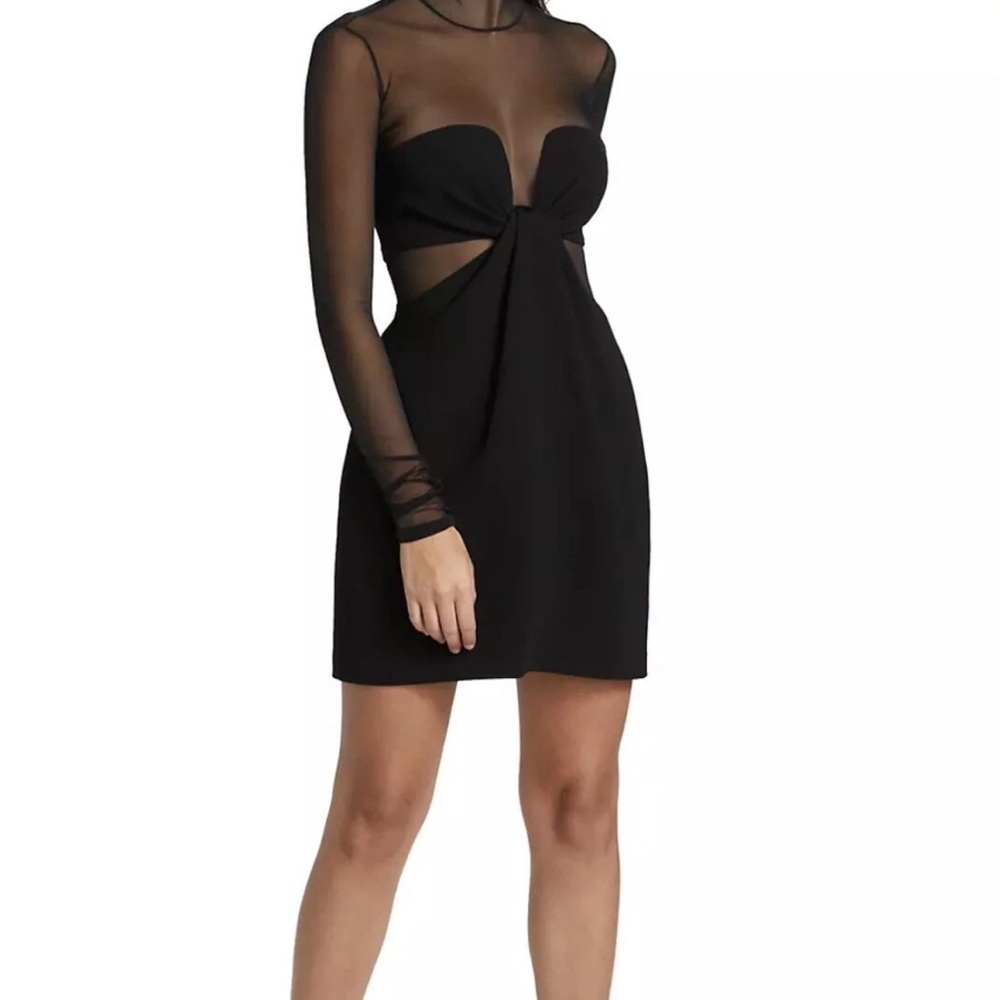 A.L.C. Black Long Sleeve Mesh Dress size 2